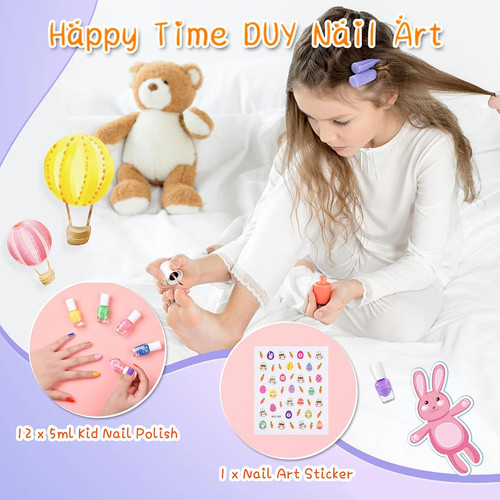 Kids rainbow nail polish set - rainbow,